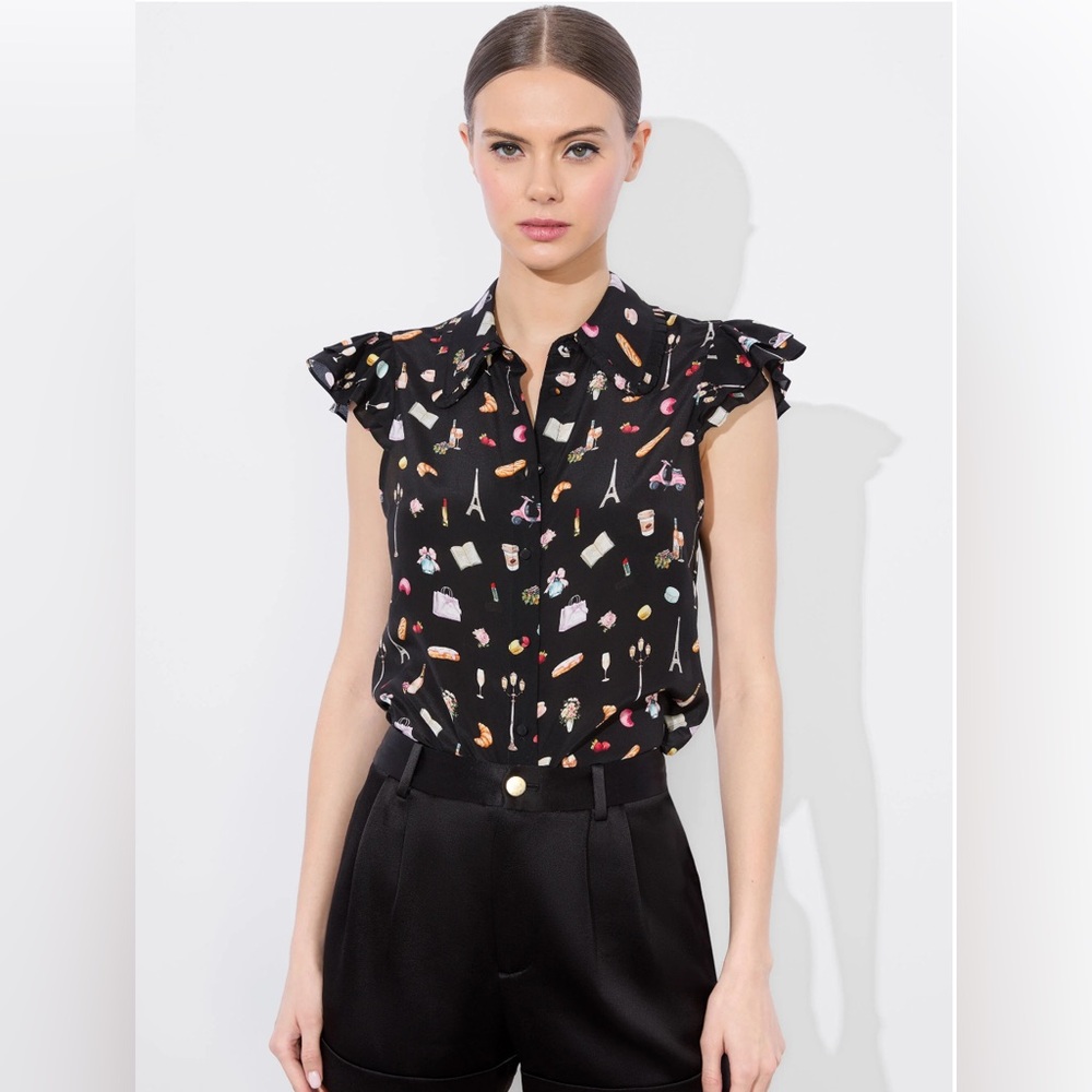 Alice + Olivia MARTEL SILK BLOUSE